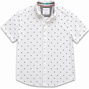 Cactus Man Skull Print Button Up Shirt Mens Medium White Short Sleeve
